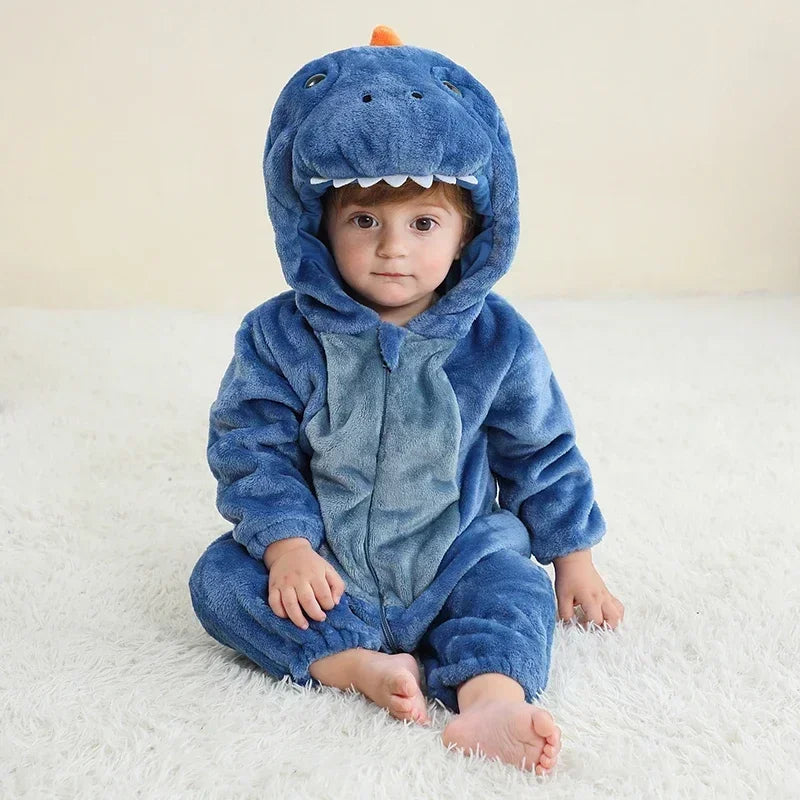 Combinaison dinosaure bleu bébé